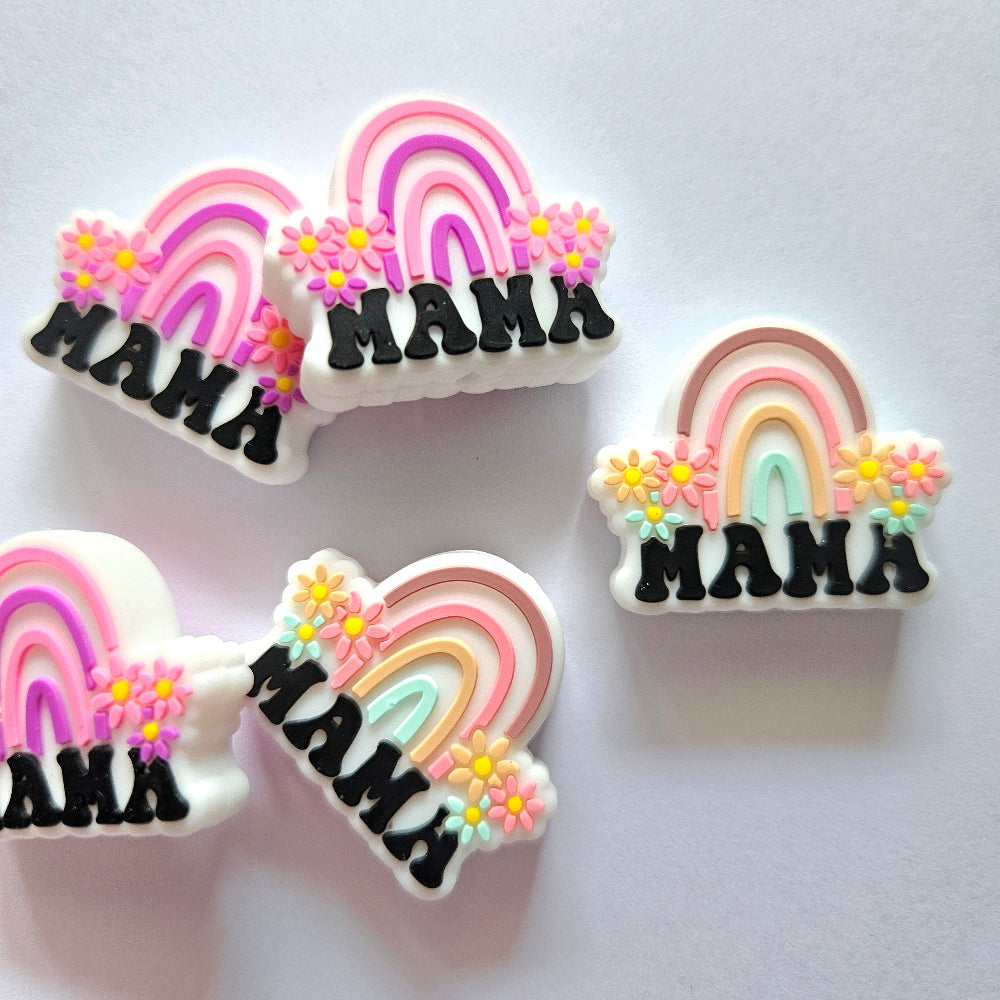 MAMA Rainbow Silicone Beads - Hey Beadly