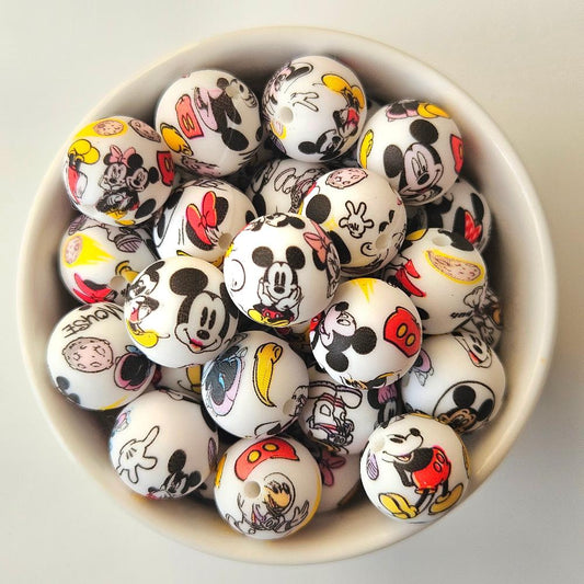 Mickey Mouse Silicone Print Beads - Hey Beadly