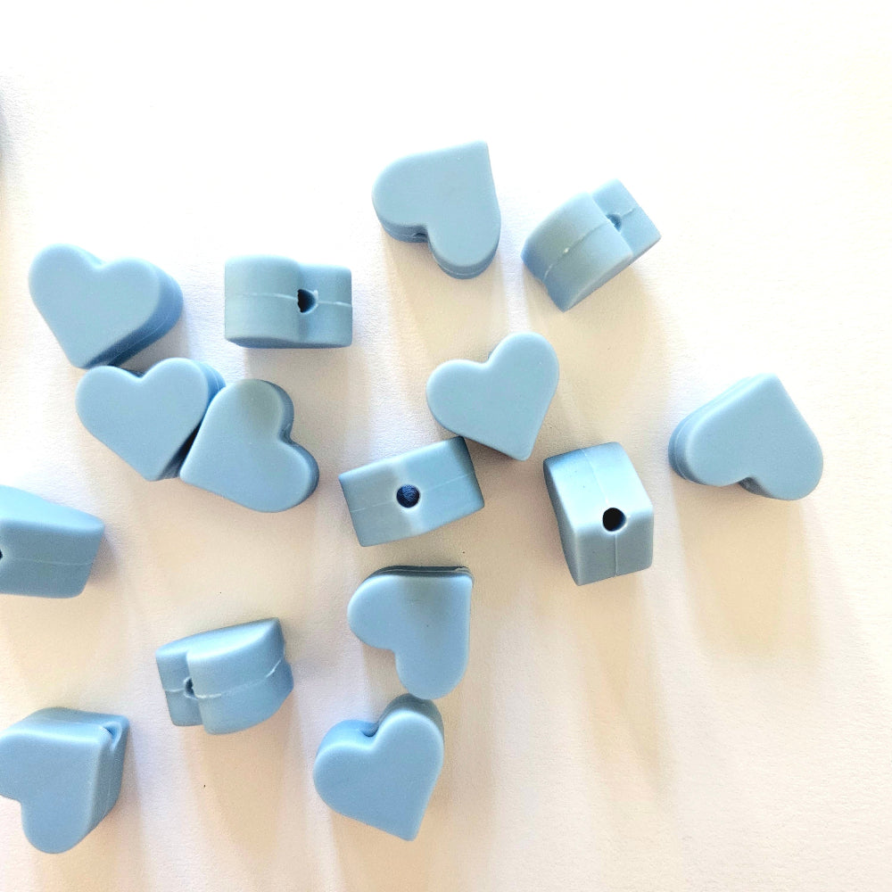 Mini Silicone Heart Beads - Hey Beadly