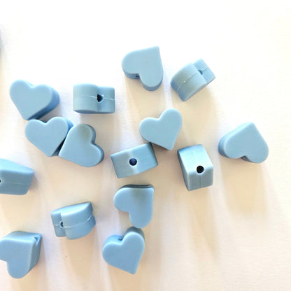 Mini Silicone Heart Beads - Hey Beadly