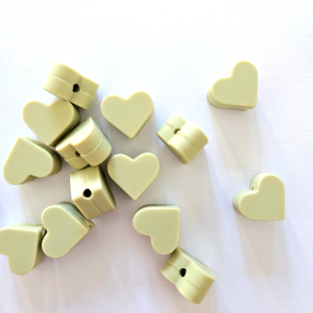 Mini Silicone Heart Beads - Hey Beadly
