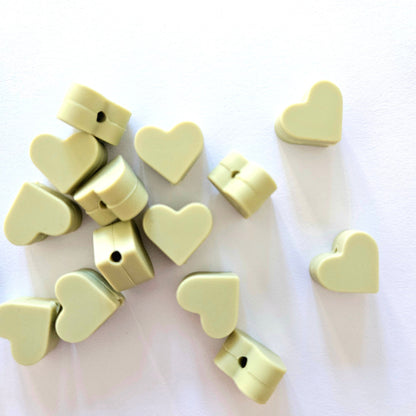 Mini Silicone Heart Beads - Hey Beadly