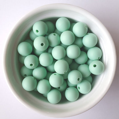 mint round silicone beads - hey beadly