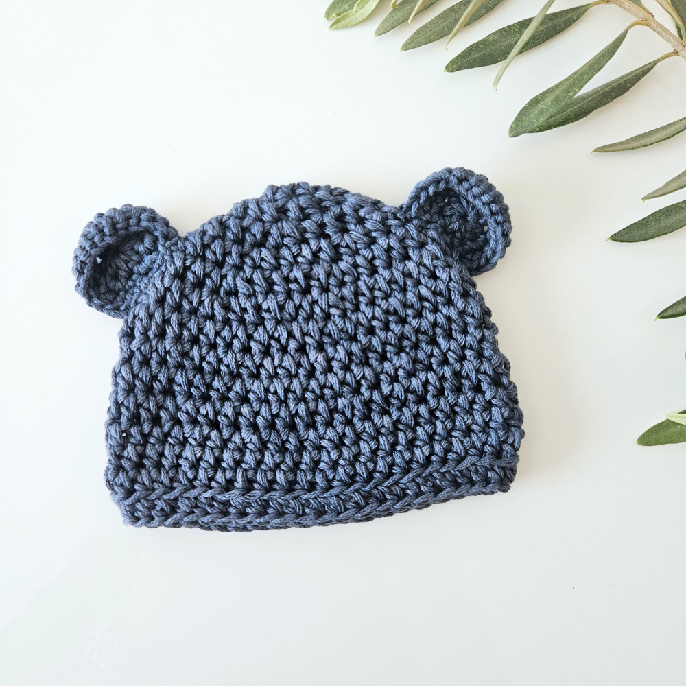 Navy Cotton Crochet Beanie | Hey Beadly