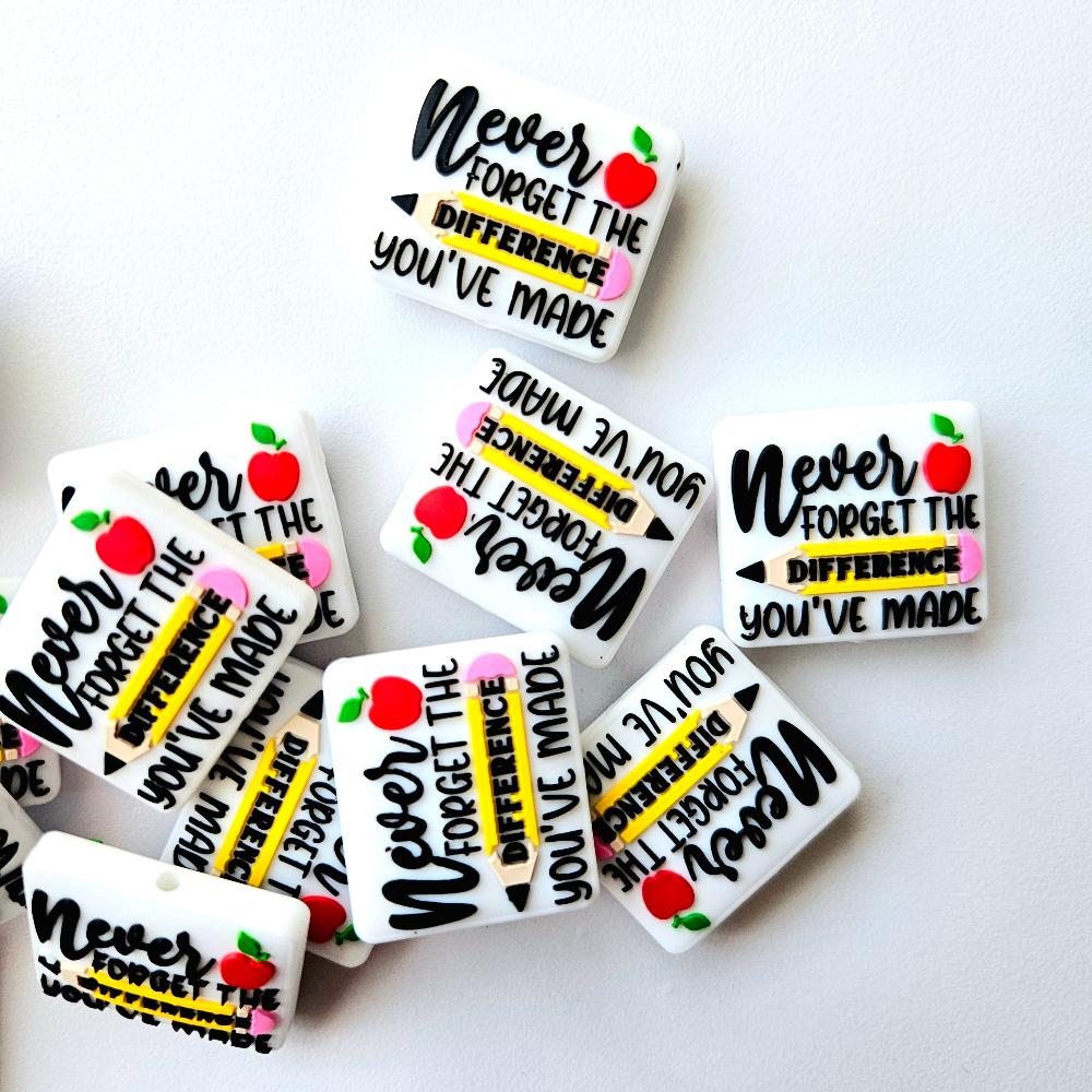 Never Forget The Difference Silicone Beads - Hey Beadly