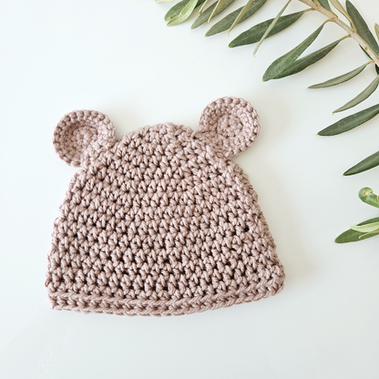 Oatmeal Cotton Crochet Beanie | Hey Beadly