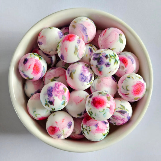 Peony Silicone Print Beads