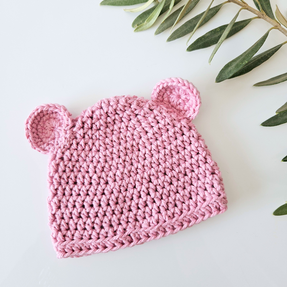 Pink Cotton Crochet Beanie | Hey Beadly