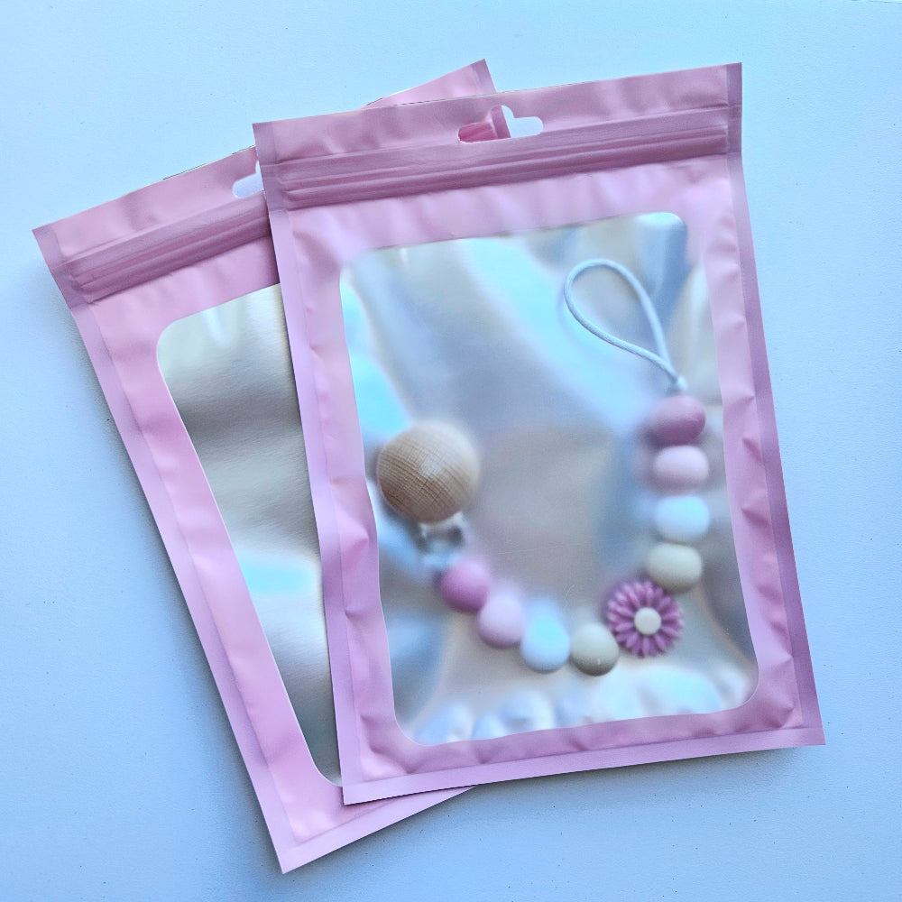 Pink Plastic Packaging Bag - Hey Beadly