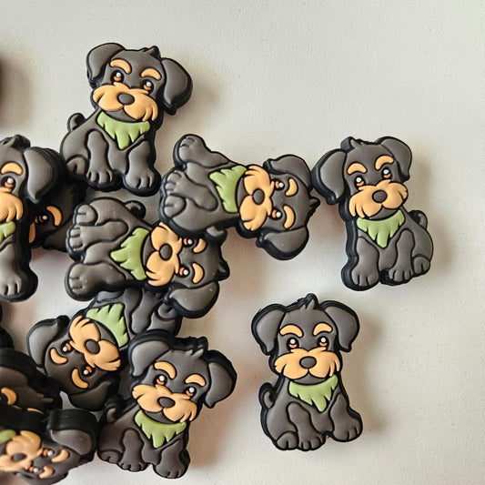 Schnauzer Silicone Beads - Hey Beadly