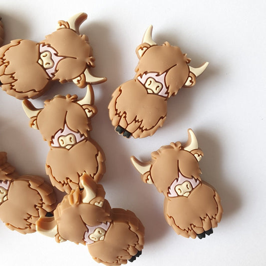 Silicone Highlands Cow Beads - Hey Beadly
