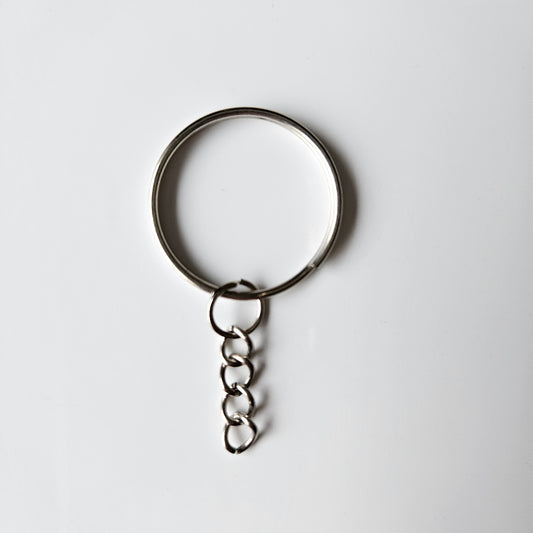 Silver Keyring and Chain - Hey Beadly