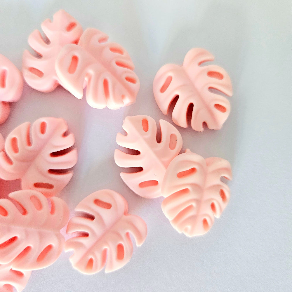 Small Monstera Leaf Silicone Beads - Hey Beadly
