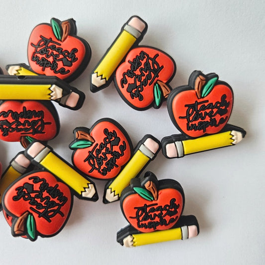 Teach Love Inspire Silicone Beads - Hey Beadly