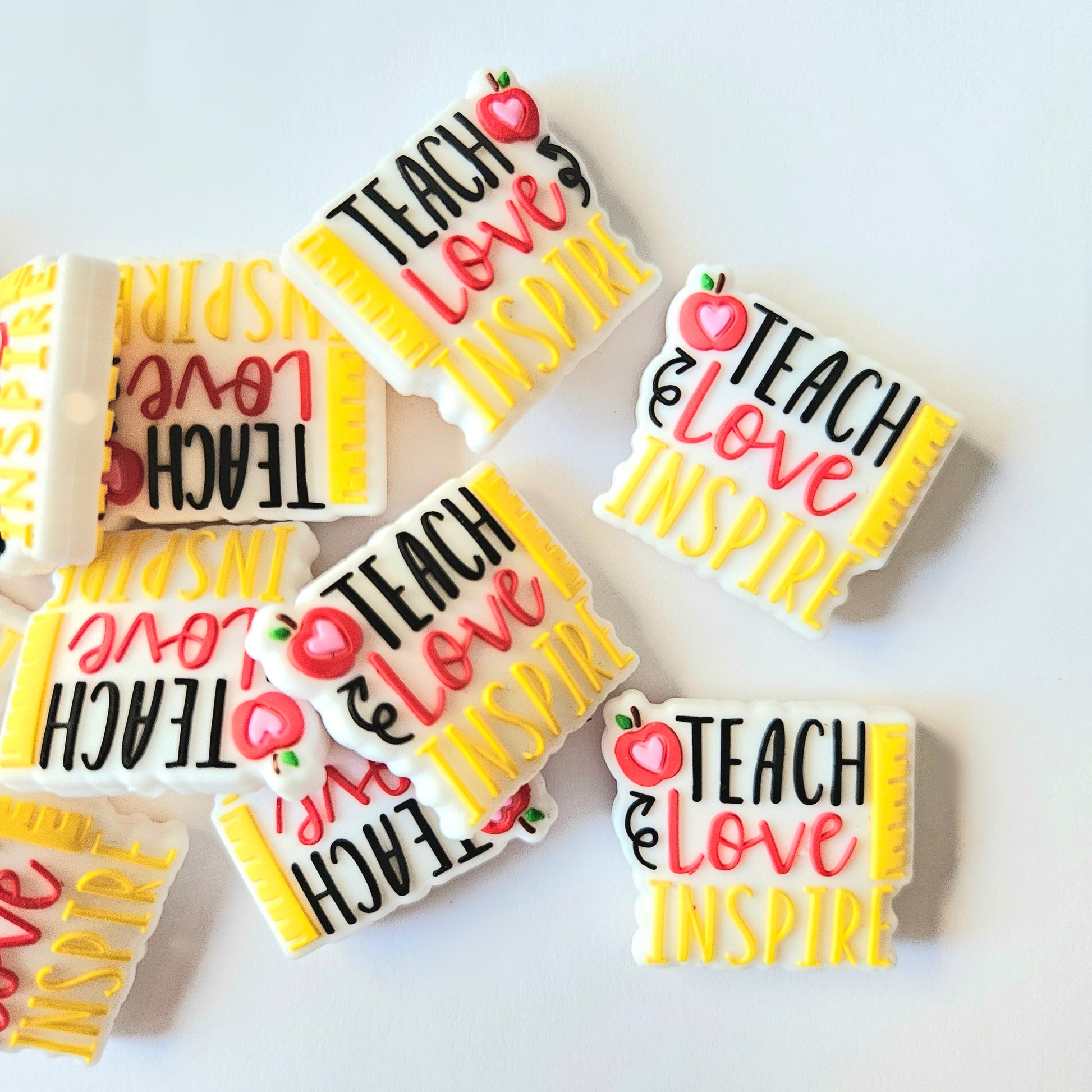 Teach Love Inspire Silicone Beads - Hey Beadly