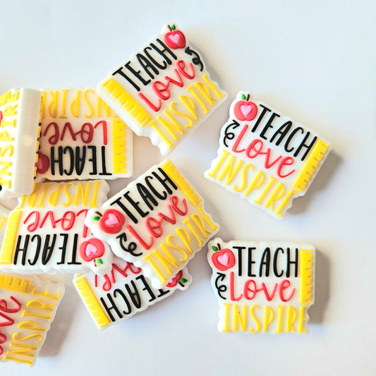 Teach Love Inspire Silicone Beads - Hey Beadly