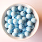 baby blue round silicone beads - hey beadly
