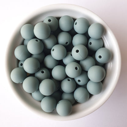 blue grey round silicone beads - hey beadly