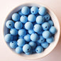 cornflower blue round silicone beads - hey beadly