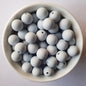creamy blue round silicone beads - hey beadly