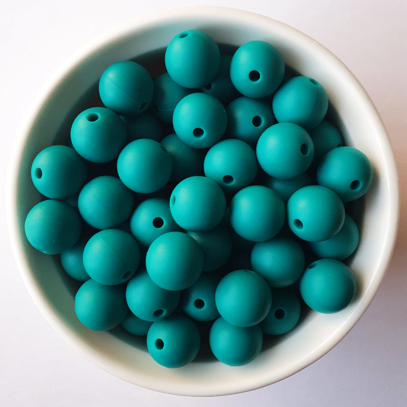 emerald round silicone beads - hey beadly