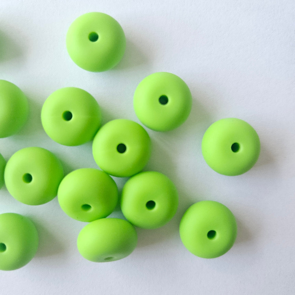 green silicone abacus beads - Hey Beadly
