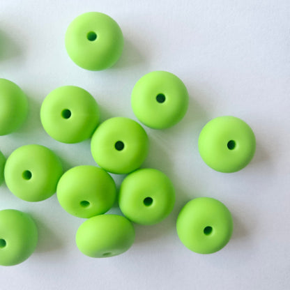 green silicone abacus beads - Hey Beadly