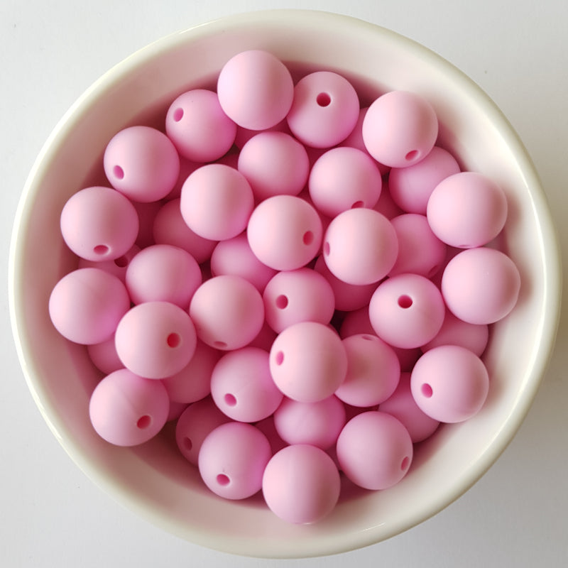 hot pink round silicone beads - hey beadly