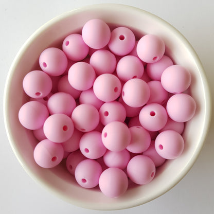 hot pink round silicone beads - hey beadly