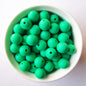 kelly green round silicone beads - hey beadly