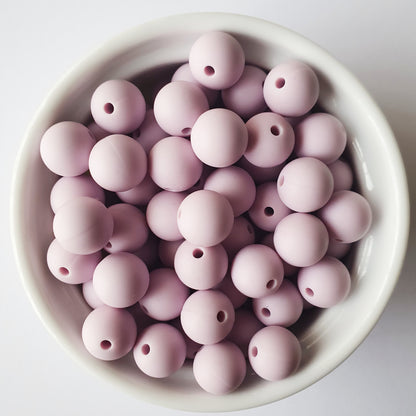 light lilac round silicone beads - hey beadly