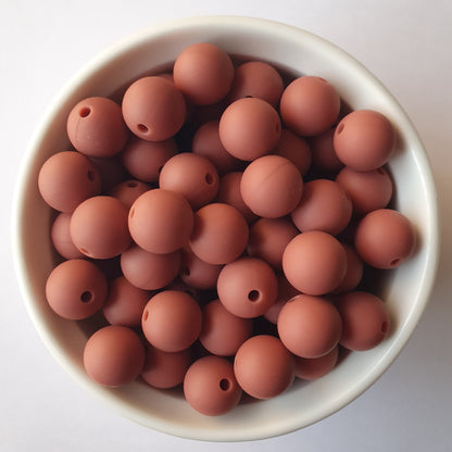 light mahogany round silicone beads - hey beadly