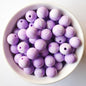 marble purple round silicone beads - hey beadly