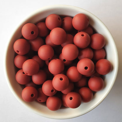 marsala round silicone beads - hey beadly
