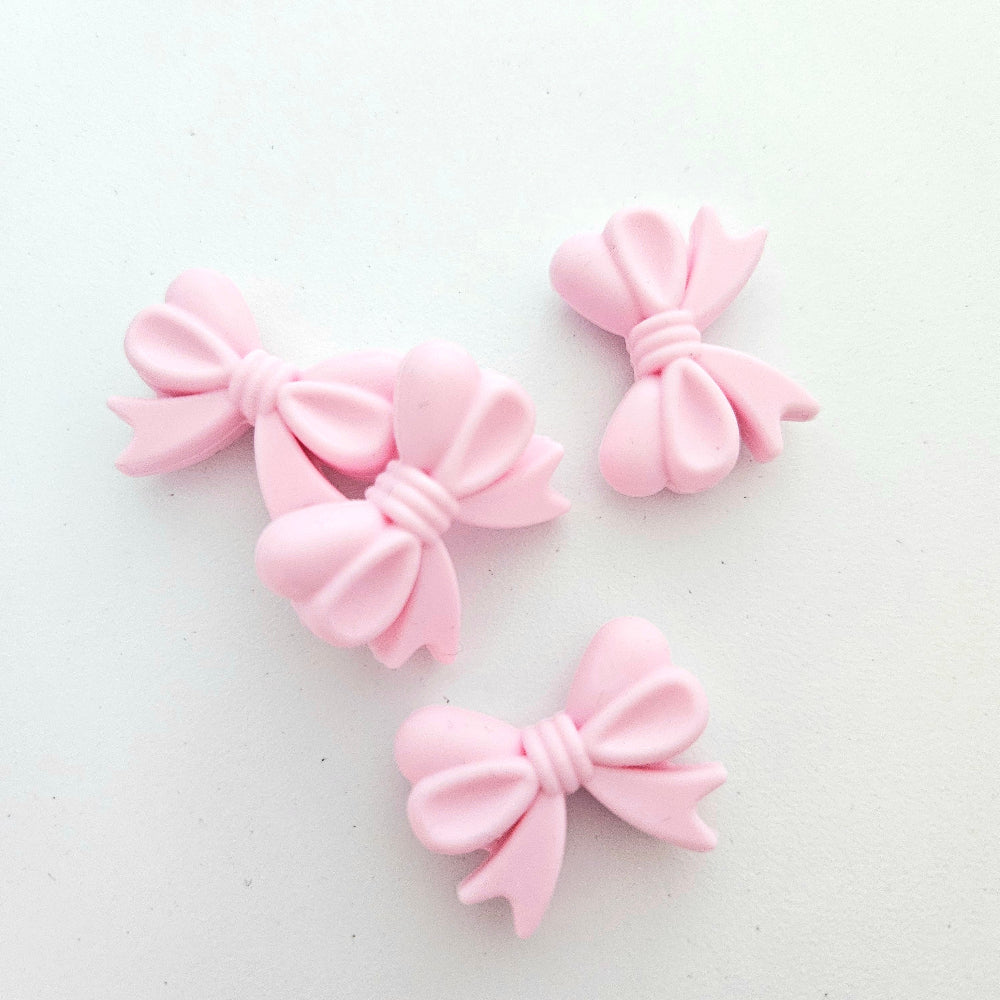 mini bow ribbon silicone beads - hey beadly