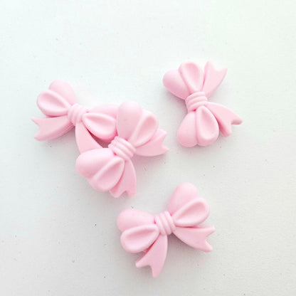 mini bow ribbon silicone beads - hey beadly