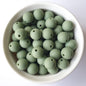moss green round silicone beads - hey beadly