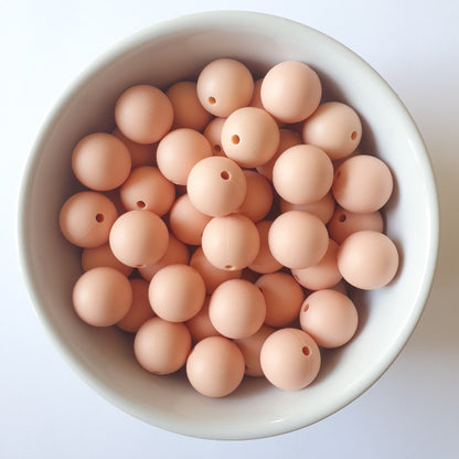 peach round silicone beads - hey beadly