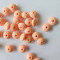 peachy silicone lentil beads - hey beadly