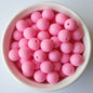 pink round silicone beads - hey beadly