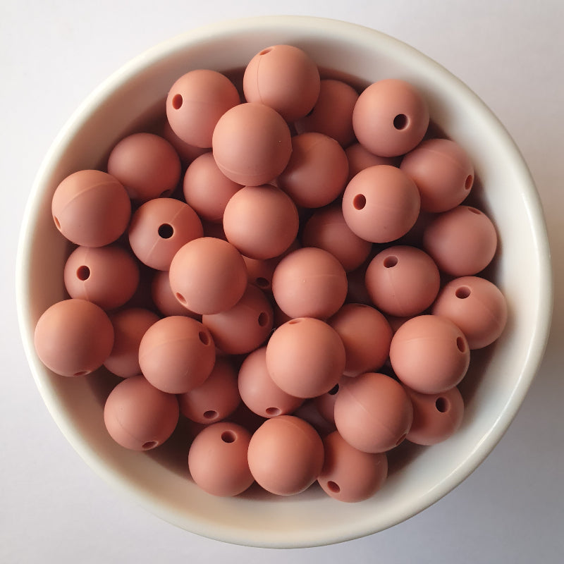 rose dawn round silicone beads - hey beadly