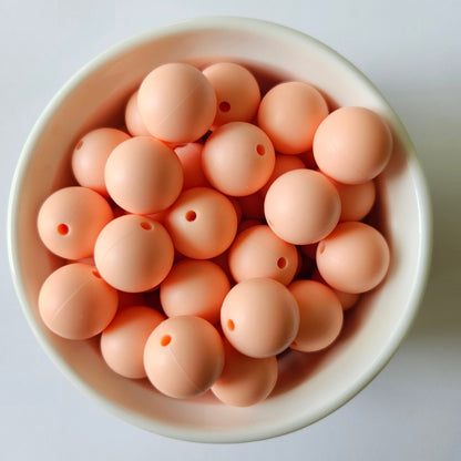 round peach silicone beads