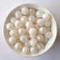 pearl white round silicone beads - hey beadly