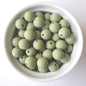 sage round silicone beads - hey beadly