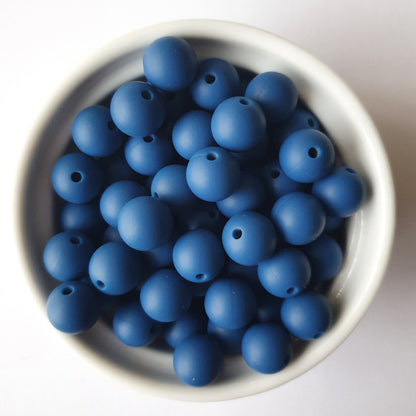 sapphire round silicone beads - hey beadly