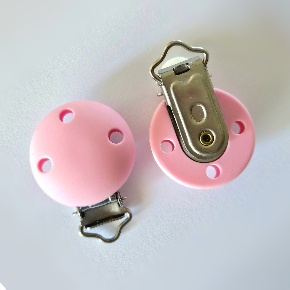 silicone pacifier clips - pale pink | Hey Beadly
