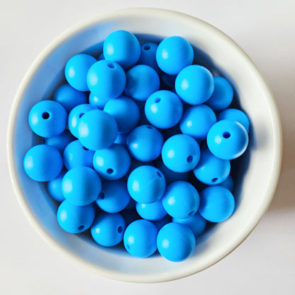 sky blue round silicone beads - hey beadly