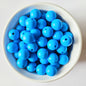 sky blue round silicone beads - hey beadly