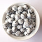 zebra round silicone beads - hey beadly