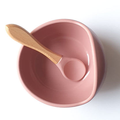Silicone Bowl and Spoon - Rose